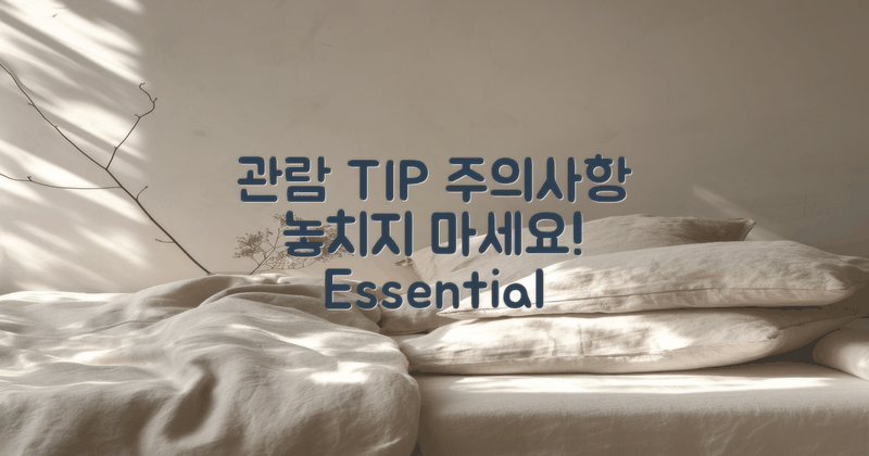 관람 팁과 유의사항