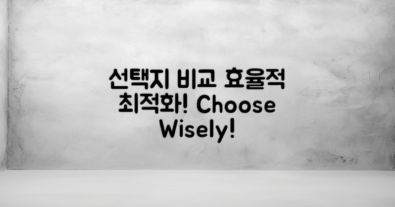 선택지 비교와 최적화