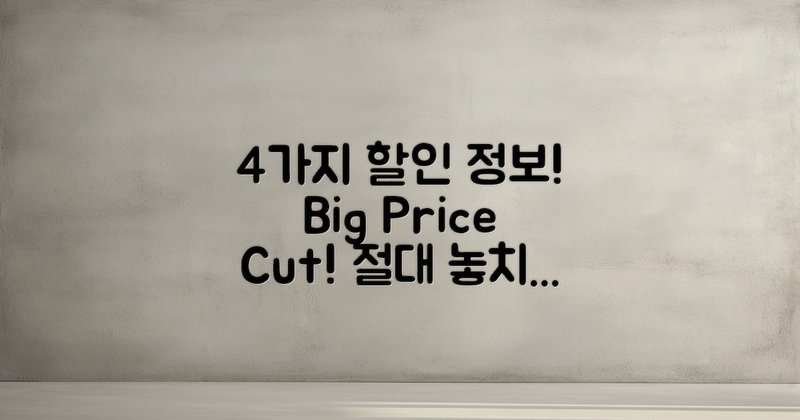 4가지 가격 할인 정보