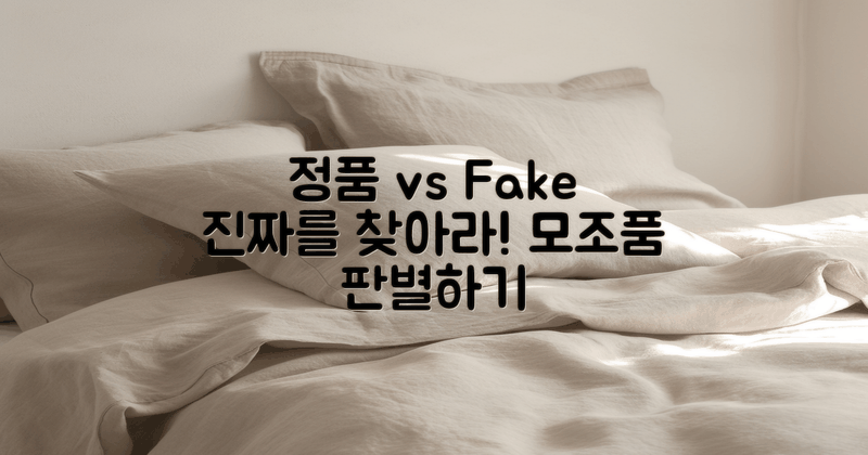 정품 vs 모조품 비교