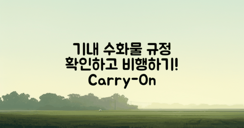 기내 수화물 규정 이해하기