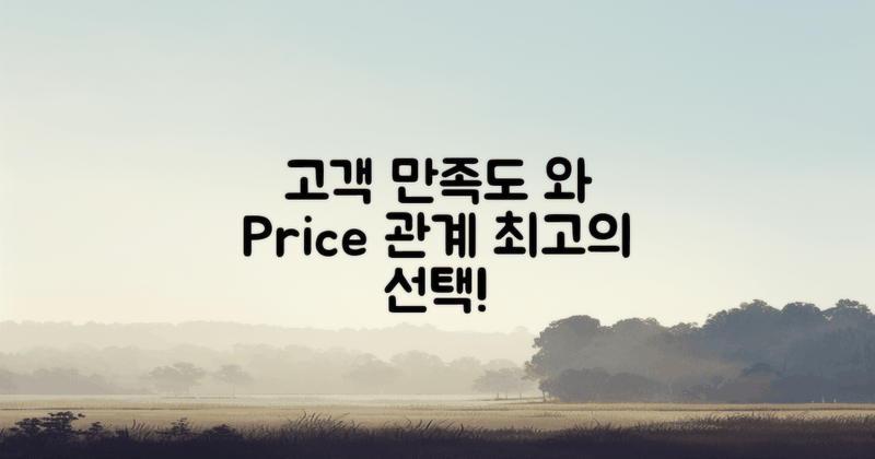 고객 만족도와 가격 관계