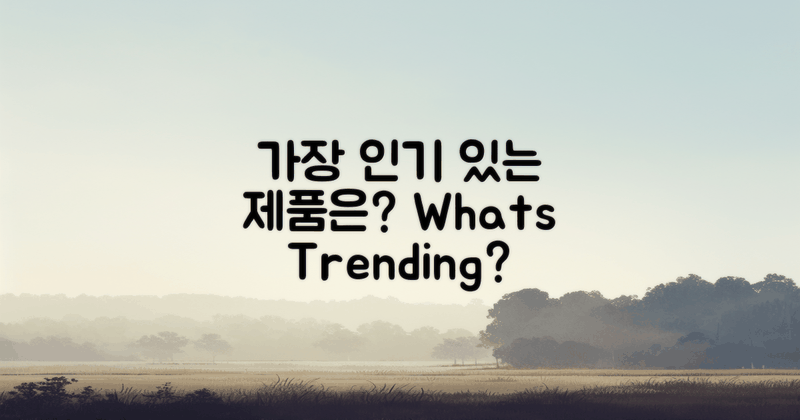 어떤 제품이 가장 인기일까?