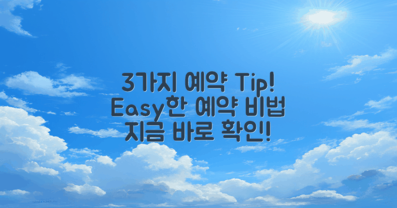 3가지 예약 팁