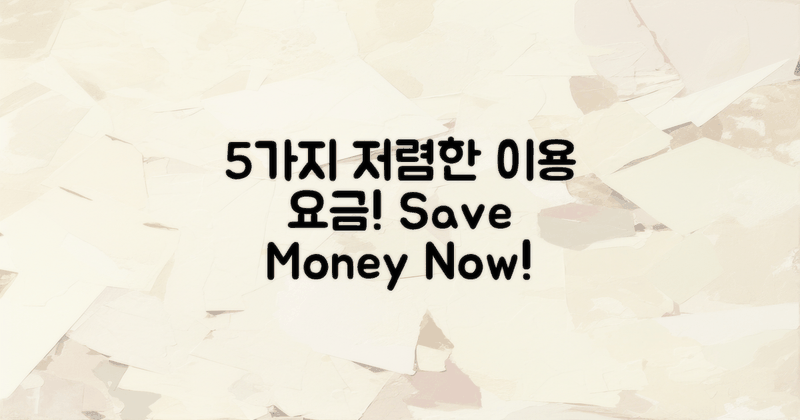 5가지 저렴한 이용 요금