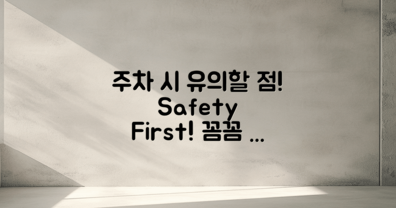 주차 시 주의해야 할 점