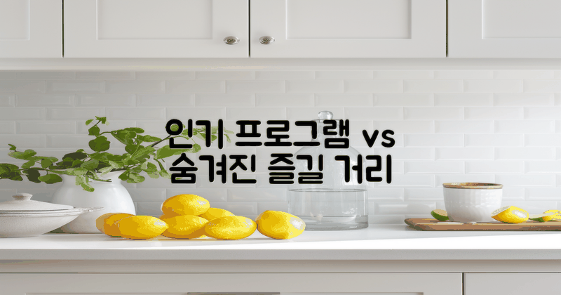 인기 프로그램 vs 숨겨진 즐길 거리