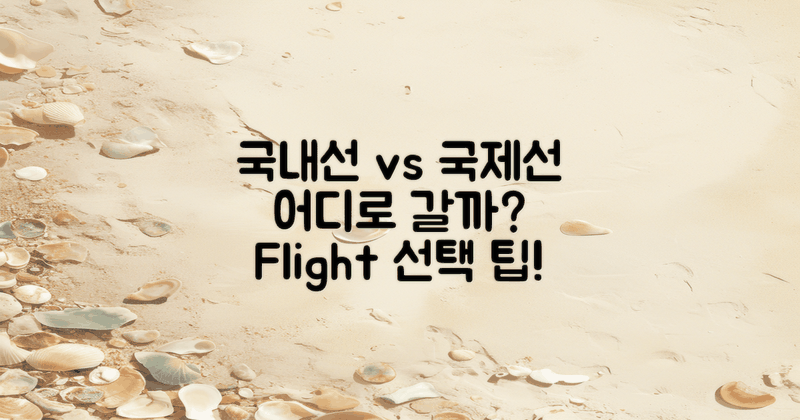 국내선 vs 국제선 선택