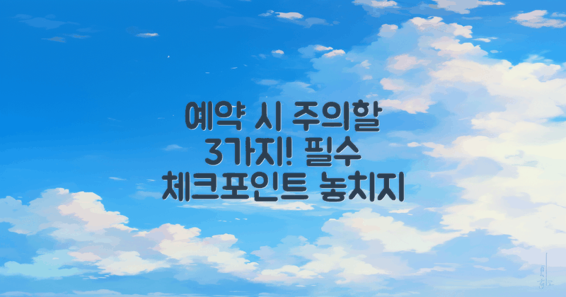 3가지 예약 시 주의사항