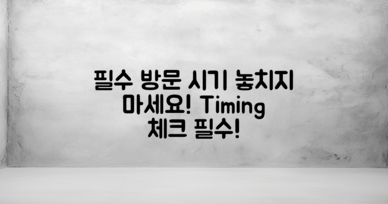 2가지 필수 방문 시기