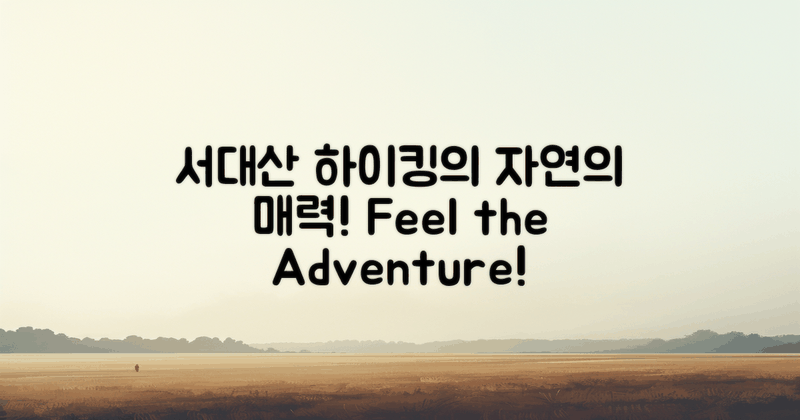 서대산 하이킹의 매력