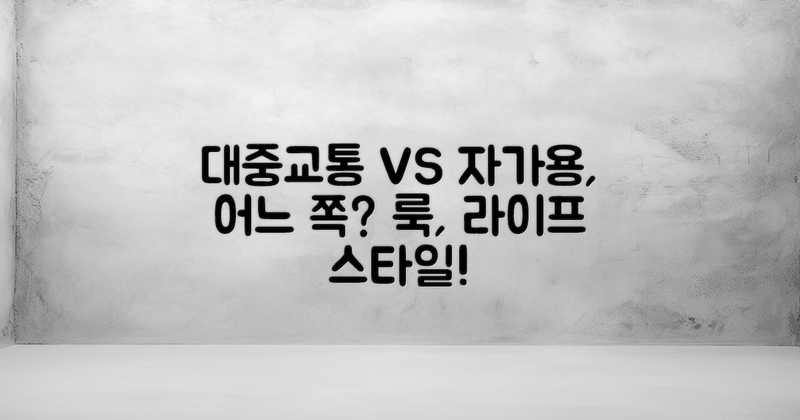 대중교통 vs 자가용 이용