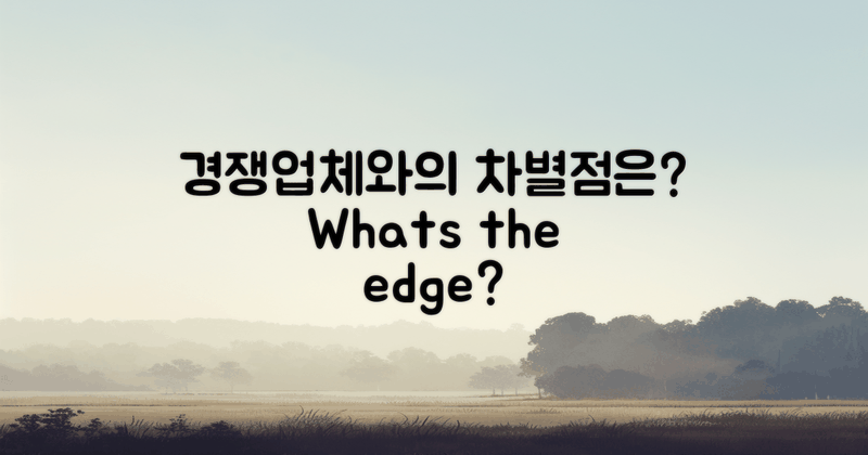 경쟁업체와의 차이는?
