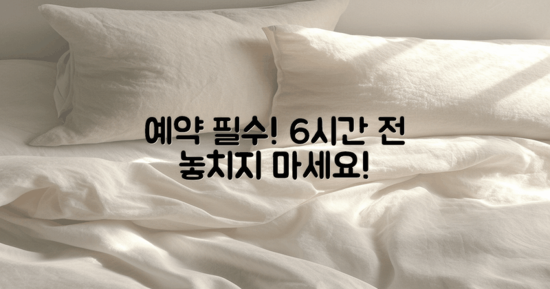 6시간 전 예약 필수!