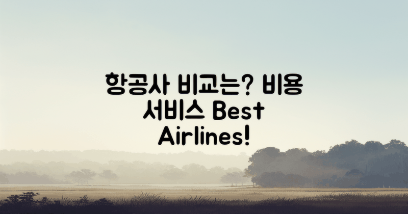 다양한 항공사 비교는?