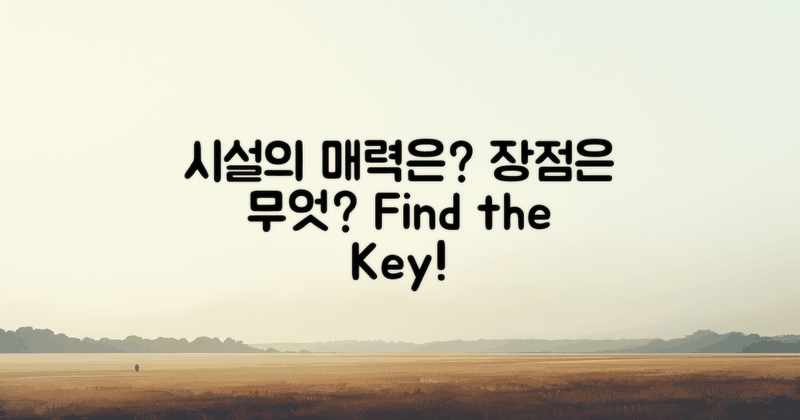 시설은 어떤 점이 장점일까?