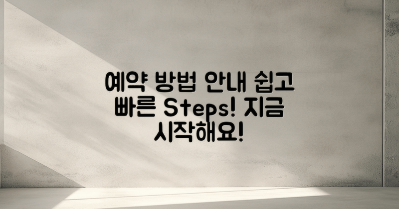 예약 과정 안내