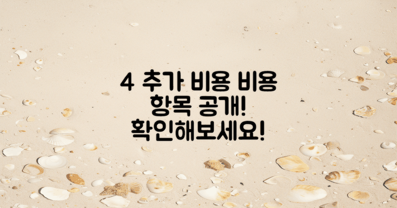 4가지 추가 비용 항목