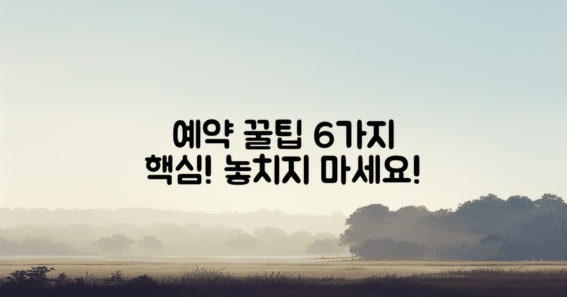 6가지 예약 꿀팁