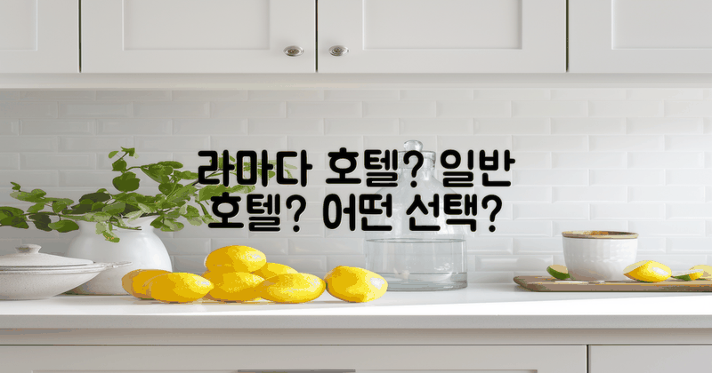 라마다 호텔 vs 일반 호텔