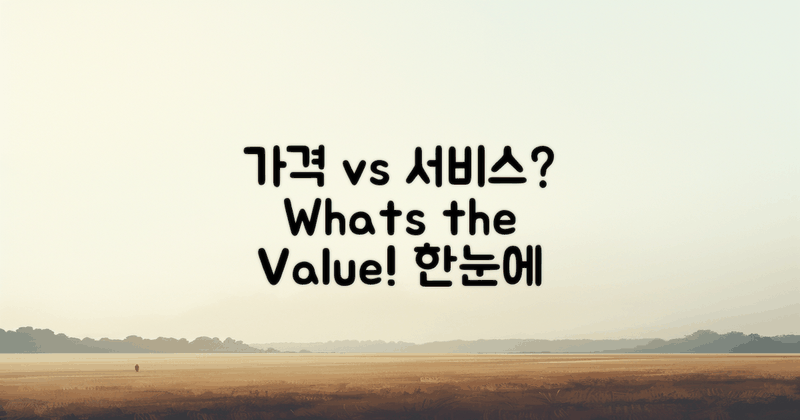 가격에 따른 서비스는?