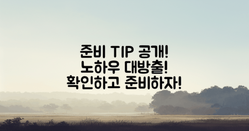 준비 팁과 노하우 공개