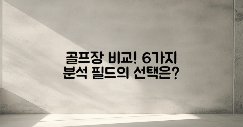 6가지 골프장 비교 분석